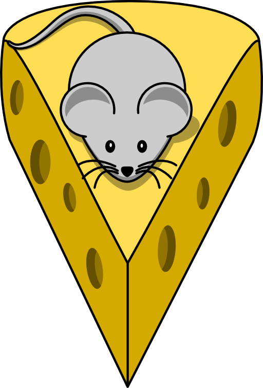 Cartoon Mouse On Top Of A Cheese