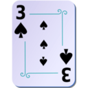 download Ornamental Deck 3 Of Spades clipart image with 180 hue color