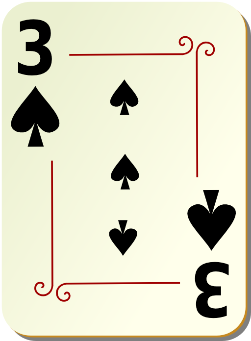 Ornamental Deck 3 Of Spades