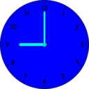 download Clock clipart image with 180 hue color