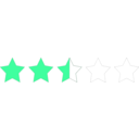 download Two And A Half Star Rating clipart image with 90 hue color