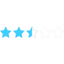 download Two And A Half Star Rating clipart image with 135 hue color