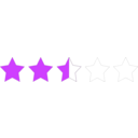 download Two And A Half Star Rating clipart image with 225 hue color