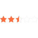 download Two And A Half Star Rating clipart image with 315 hue color