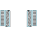 download Window Shutters clipart image with 180 hue color