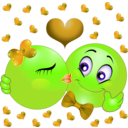 download Lovers Kissing Smiley Emoticon clipart image with 45 hue color