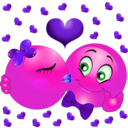 download Lovers Kissing Smiley Emoticon clipart image with 270 hue color