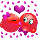 download Lovers Kissing Smiley Emoticon clipart image with 315 hue color