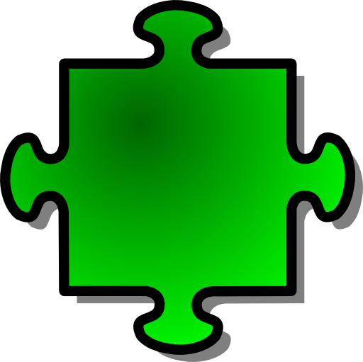 Green Jigsaw Piece 04