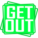 download Get Out clipart image with 135 hue color