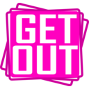 download Get Out clipart image with 315 hue color