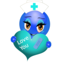 download Healed Heart Girl Smiley Emoticon clipart image with 180 hue color