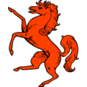 download Horse Rampant clipart image with 315 hue color