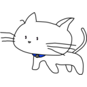 download White Cat clipart image with 225 hue color