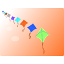 download Row Of Kites clipart image with 180 hue color