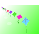 download Row Of Kites clipart image with 270 hue color