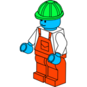 download Lego Town Worker clipart image with 135 hue color