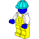download Lego Town Worker clipart image with 180 hue color